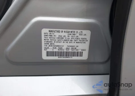 2014 Infiniti Q50 Premium from USA, damaged, VIN JN1BV7AR0EM693137